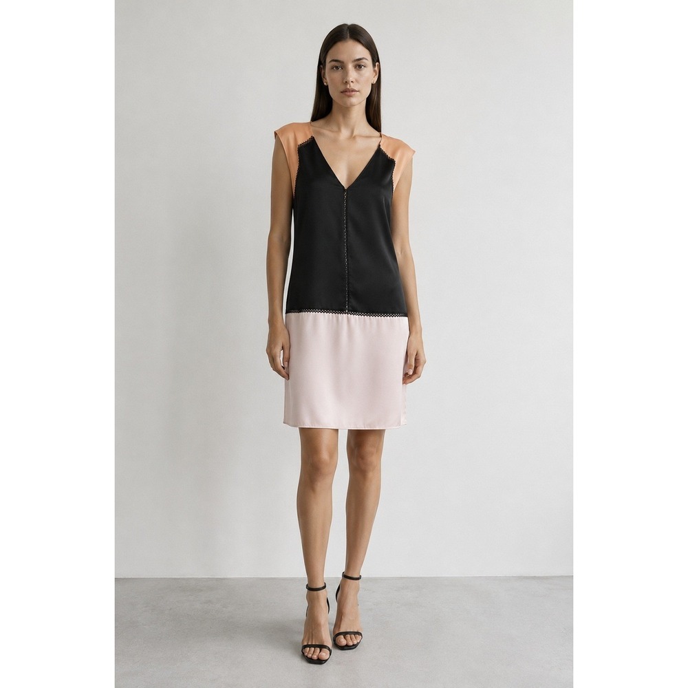 Hoss Intropia‎ Colorblock Shift Mini Dress Size 6 Minimalist Sleek Parisian Chic
